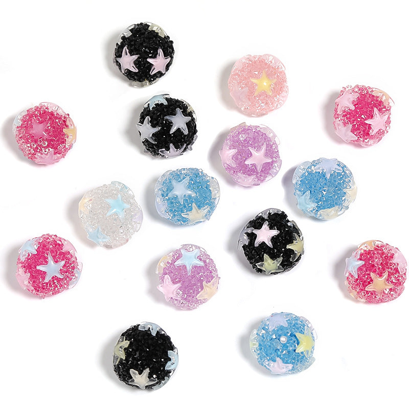 Wholesale 20pcs Diy Colorful Five-pointed Star Full Diamond Cartoon Starfish Diamond Ball Heavy Industry Beads